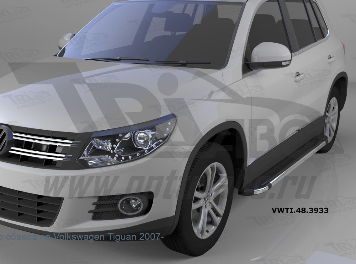 'Пороги алюминиевые Brillant Volkswagen Tiguan с 2008 (черные)'