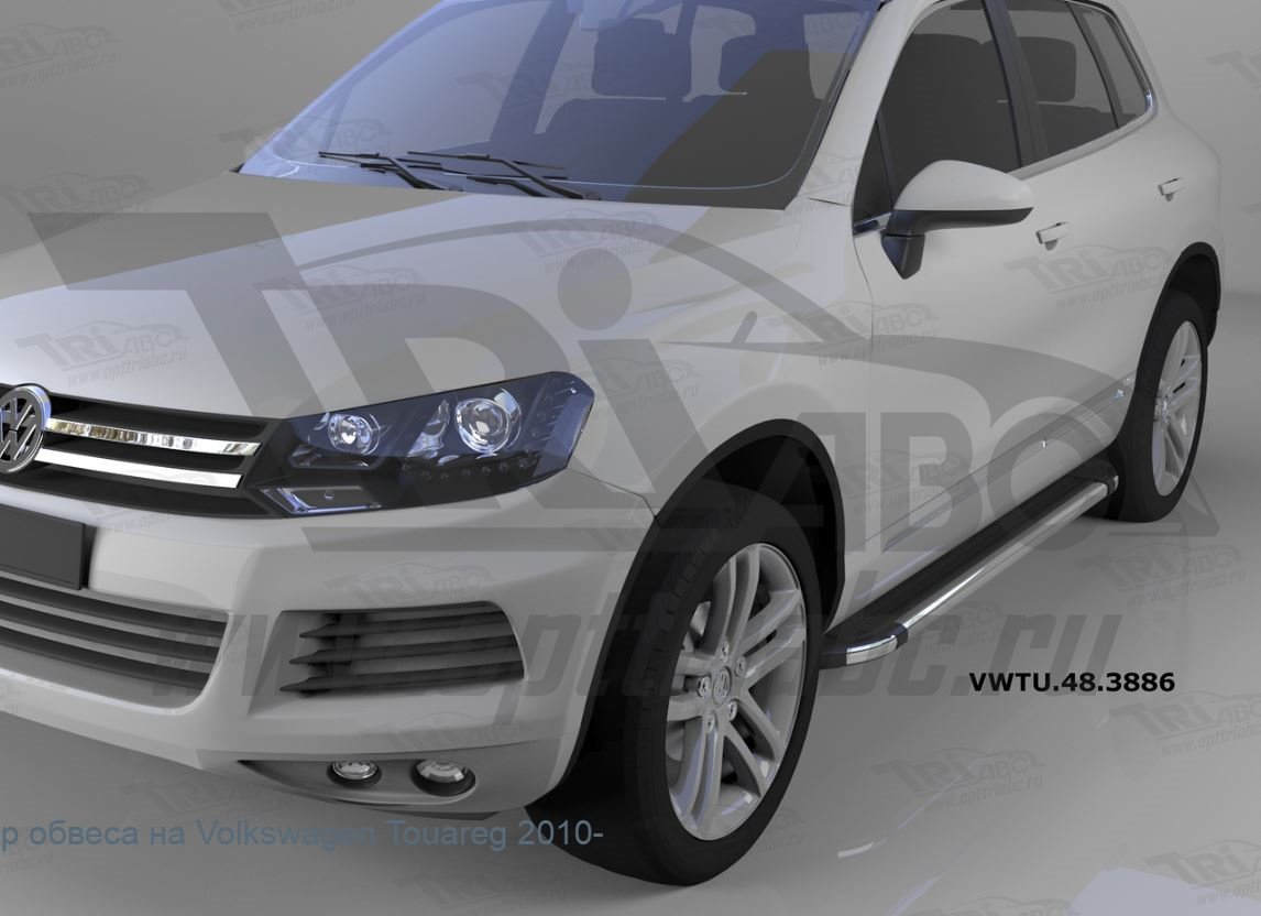 'Пороги алюминиевые Brillant Volkswagen Touareg с 2010 (черные)'