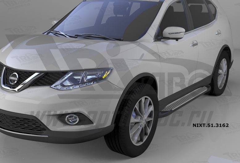 'Пороги алюминиевые Nissan X-Trail с 2014 (Sapphire Silver)'