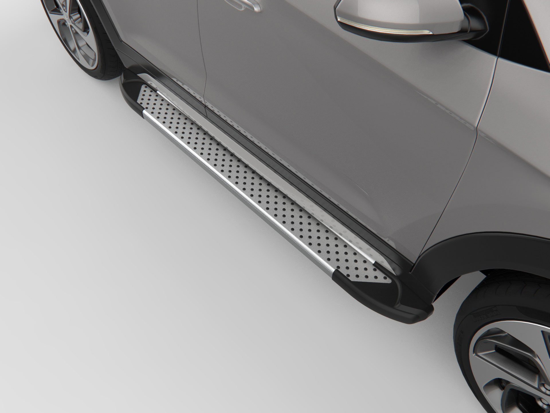 'Пороги алюминиевые (Sapphir Silver) Volkswagen Tiguan c 2017'