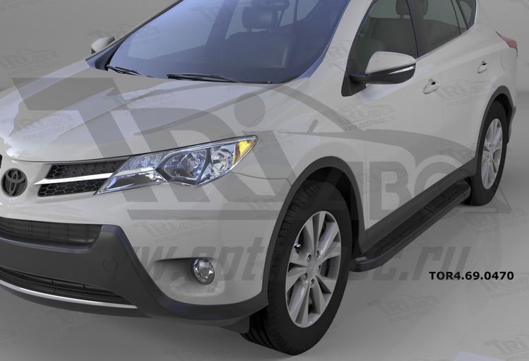 'Пороги алюминиевые Toyota RAV4 с 2013 (Corund Black)'