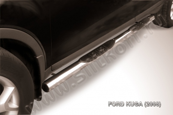 Пороги из нержавеющей стали с проступями Ford Kuga 2008-2012
