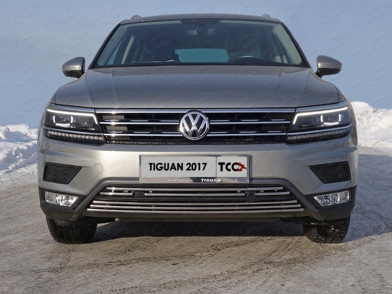 'Решетка радиатора верхняя 16 мм (Пакет Offroad) Volkswagen Tiguan с 2017'