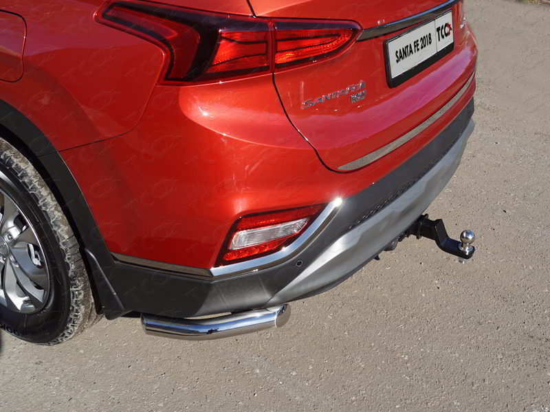 Защита заднего бампера d60 для Hyundai Santa Fe 2018-