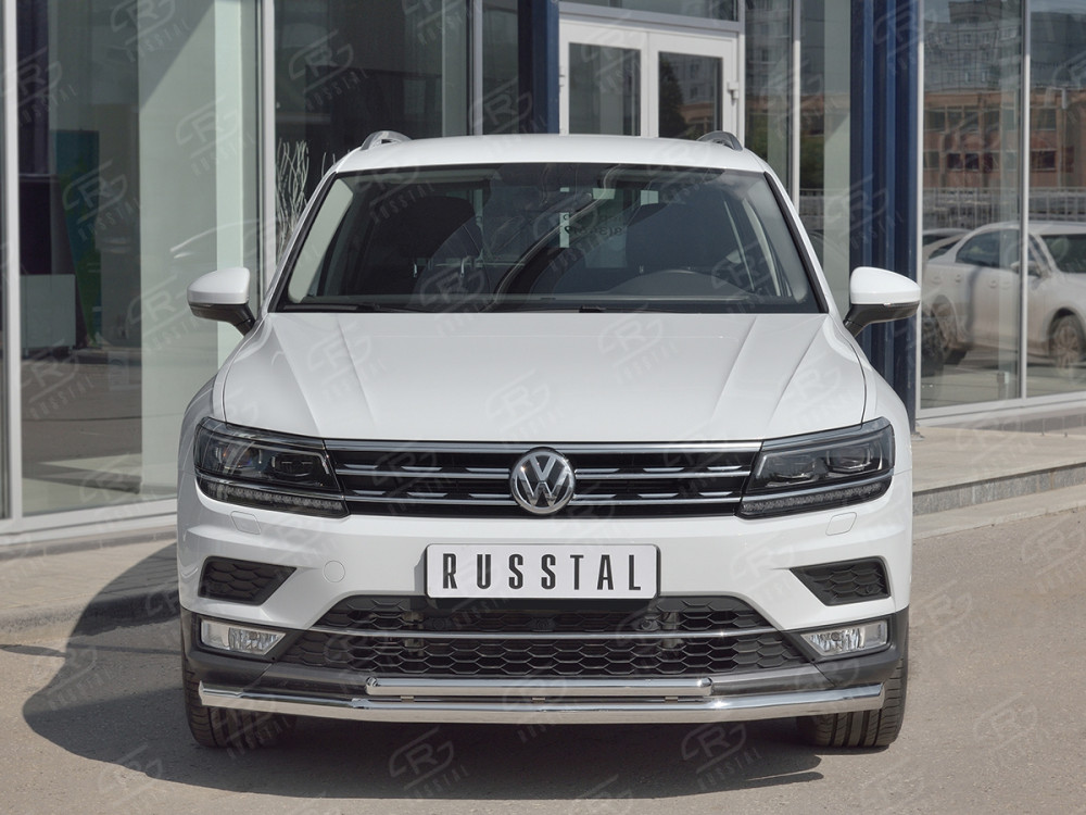 'Защита переднего бампера двойная Volkswagen Tiguan с 2017 (кроме offroad)'