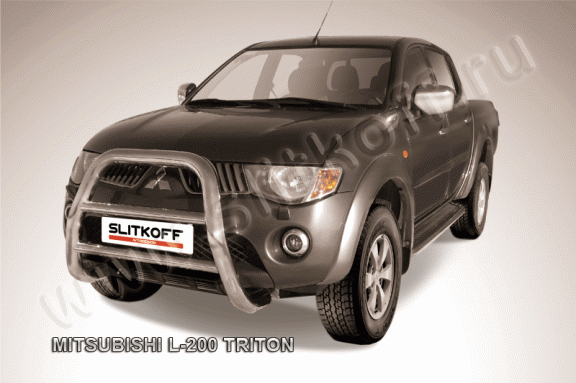 Защита переднего бампера Mitsubishi L200 2006-2014 (Высокая)