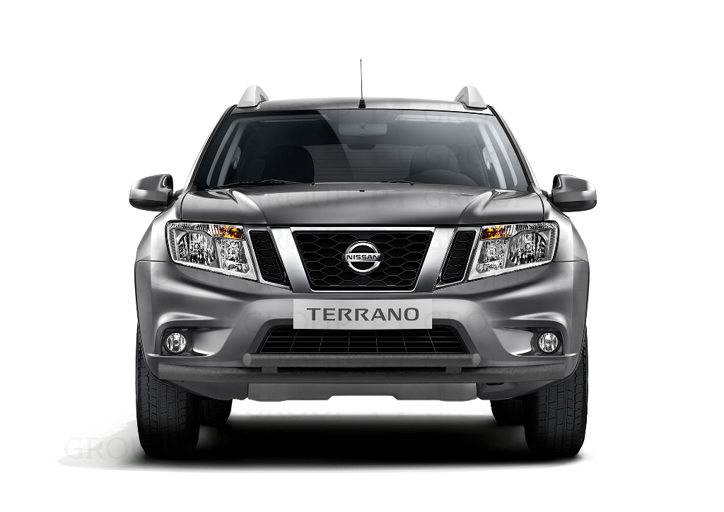 Защита переднего бампера Nissan Terrano с 2014 двойная (черный)