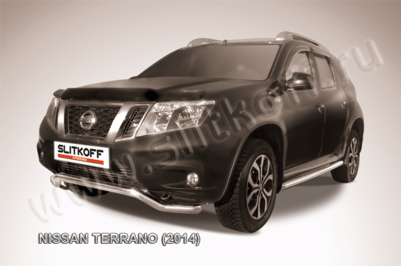 Защита переднего бампера Nissan Terrano с 2014 (Волна)