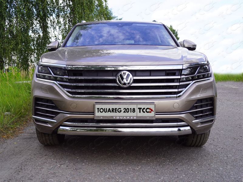 Защита переднего бампера (овальная)  для Volkswagen Touareg 