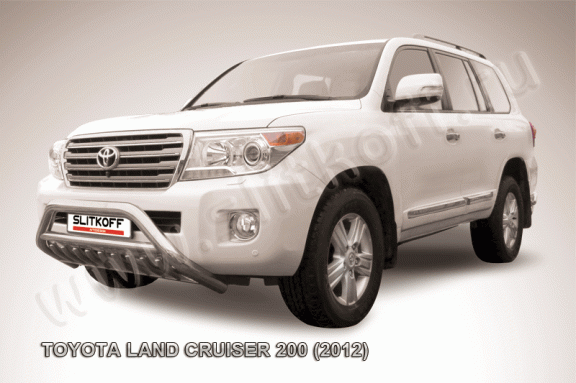 Защита переднего бампера Toyota Land Cruiser 200 2012-2015 (Низкая широкая)