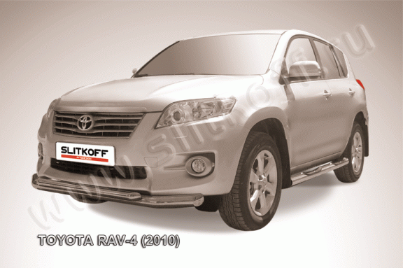 Защита переднего бампера Toyota RAV4 2010-2012 (Двойная 1)