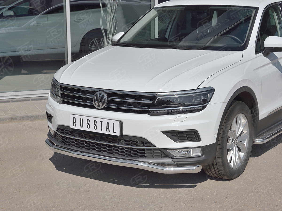 'Защита переднего бампера волна Volkswagen Tiguan с 2017 (кроме offroad)'