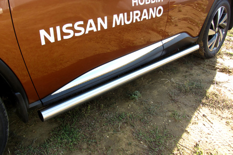 Защита порогов d76 труба Nissan MURANO с 2016