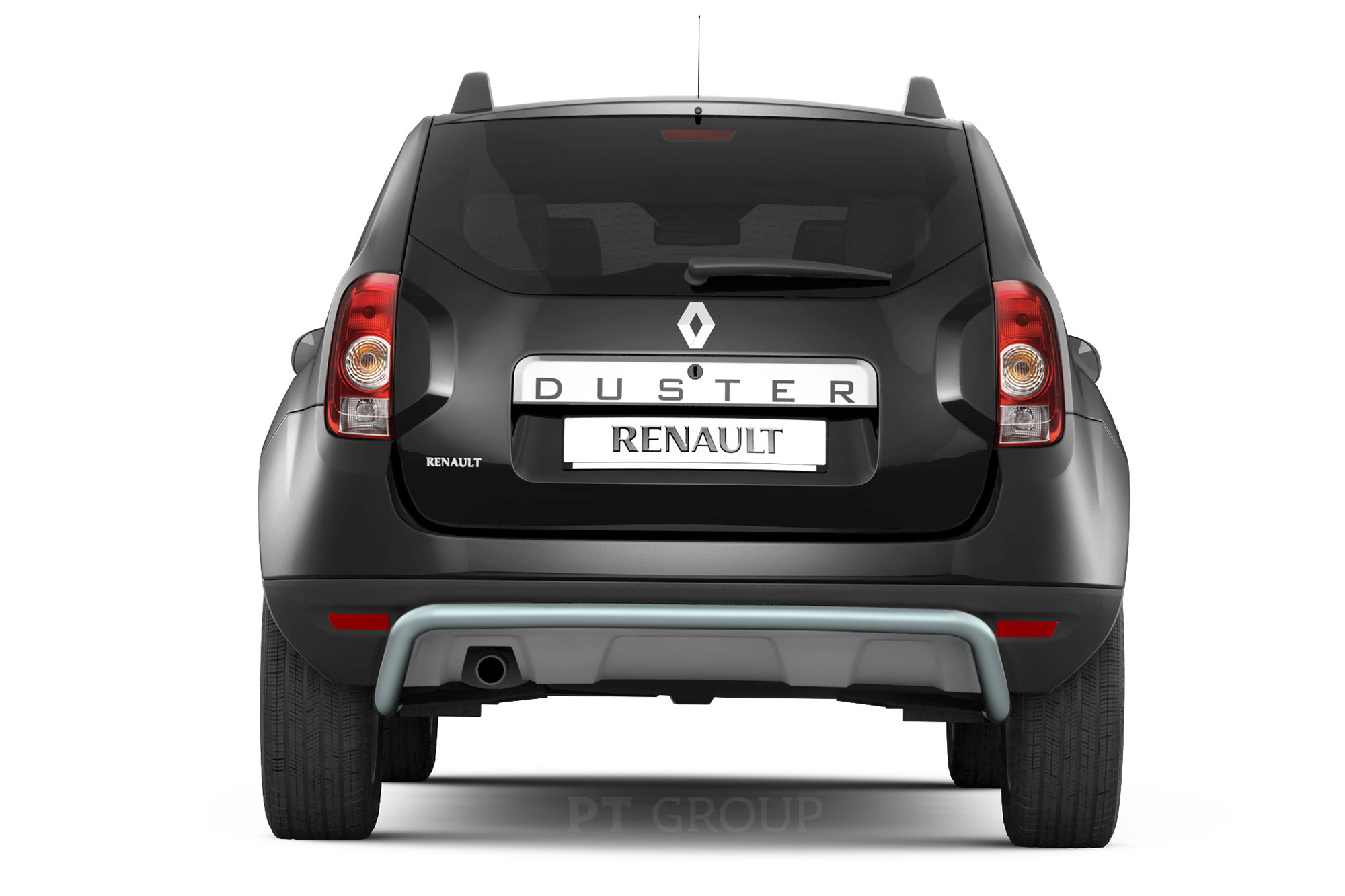 Защита заднего бампера Renault Duster с 2012 (серебро)