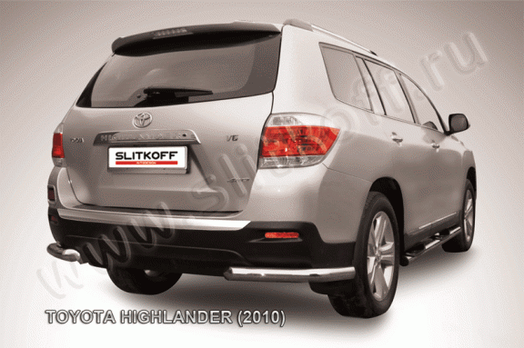 'Защита заднего бампера Toyota Highlander 2010-2014 (Уголки)'