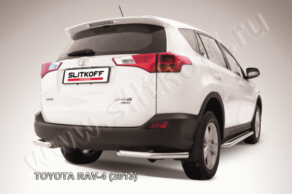 Защита заднего бампера Toyota RAV4 с 2013 (Уголки)