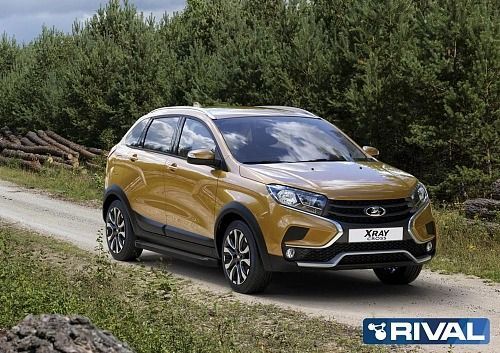 Боковые подножки Lada Xray Cross с 2018 площадка Black