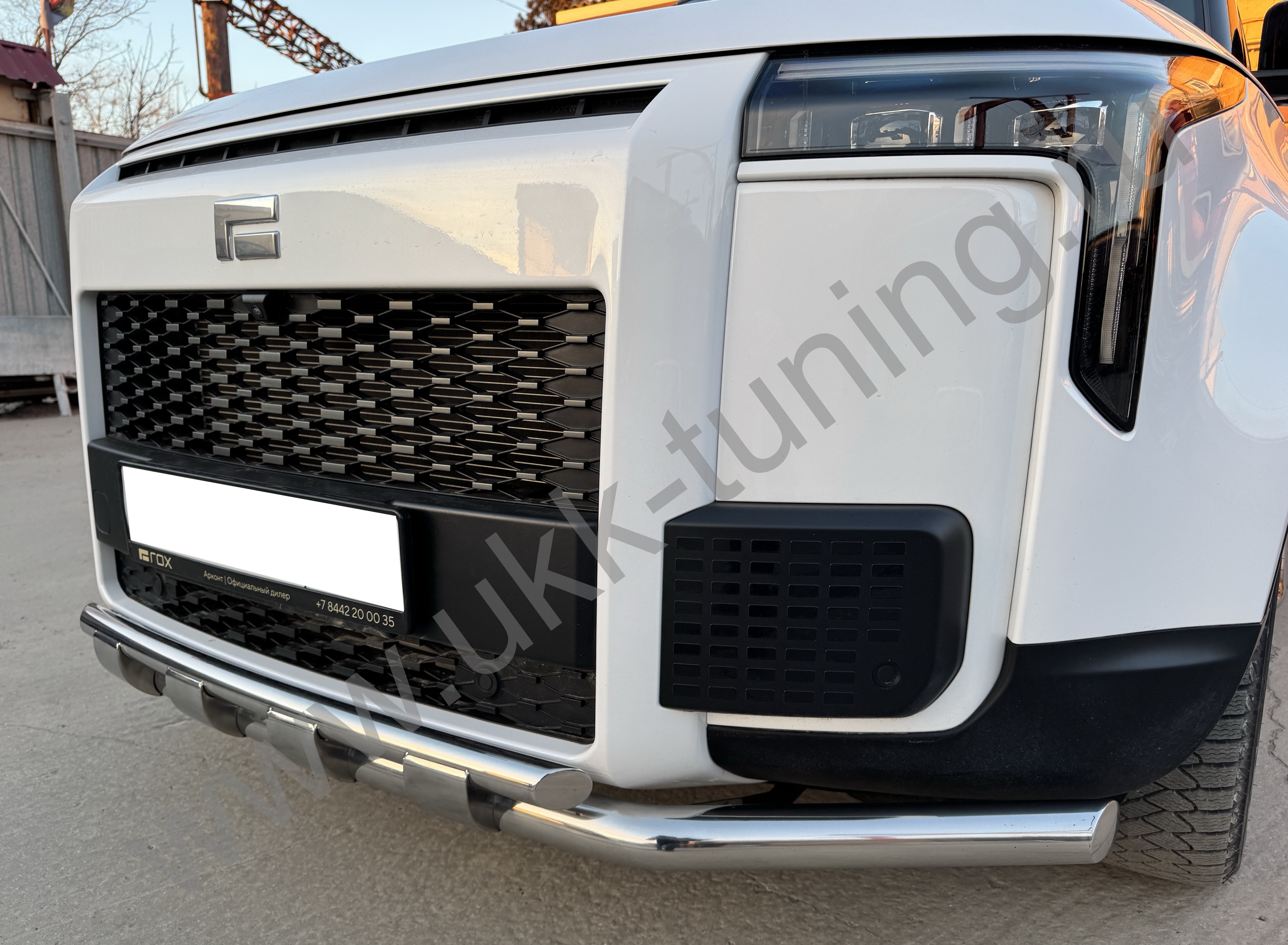 Защита передего бампера с перемычками ROX 01
