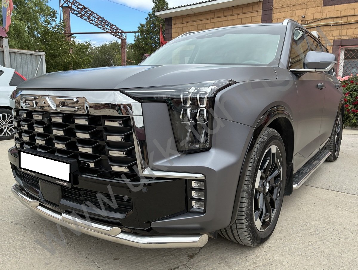 Защита переднего бампера двойная GAC GS8 с 2025