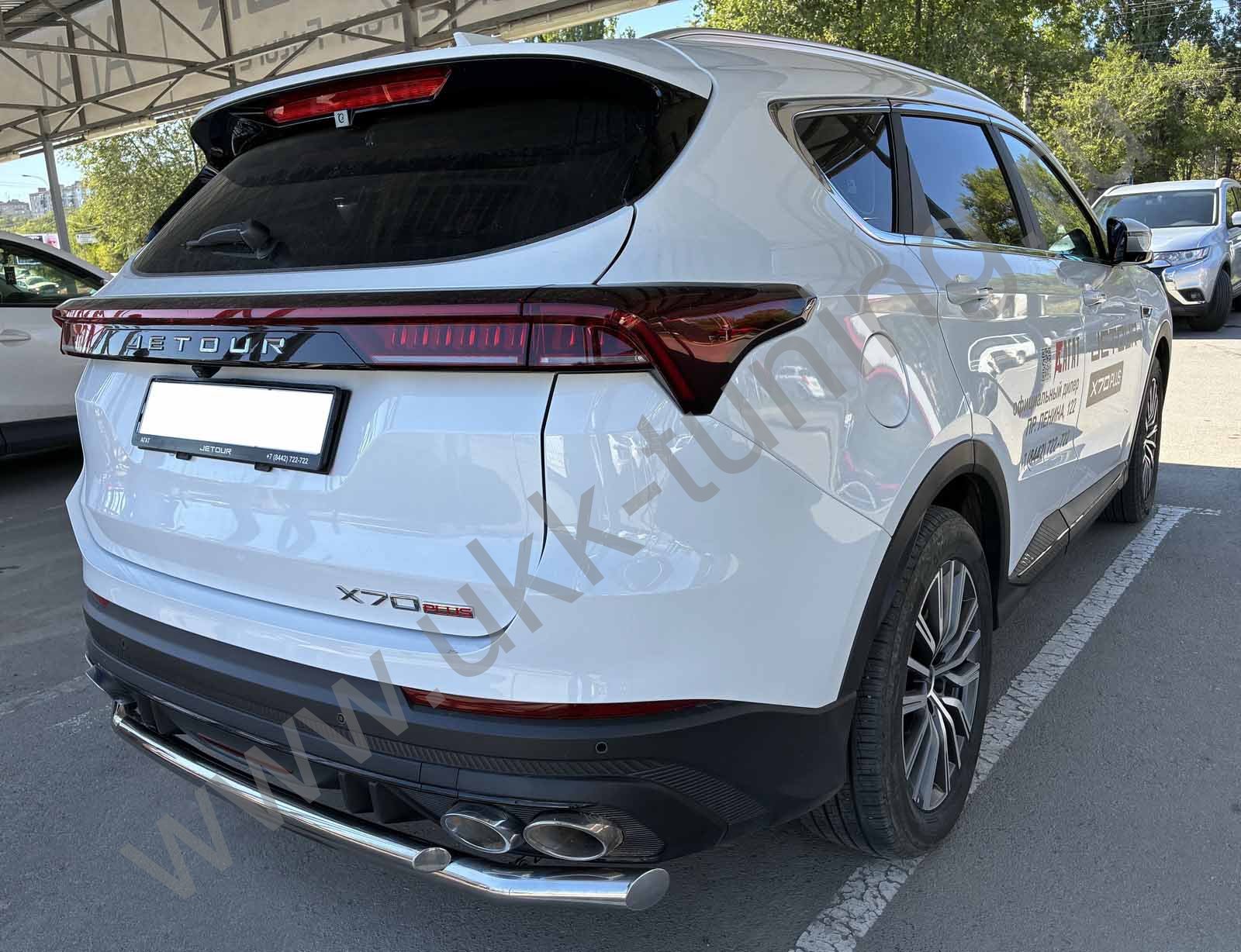 Защита заднего бампера двойная Jetour X70 Plus с 2023