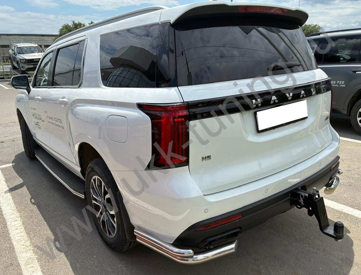 Защита заднего бампера угловая двойная Haval H5 с 2024