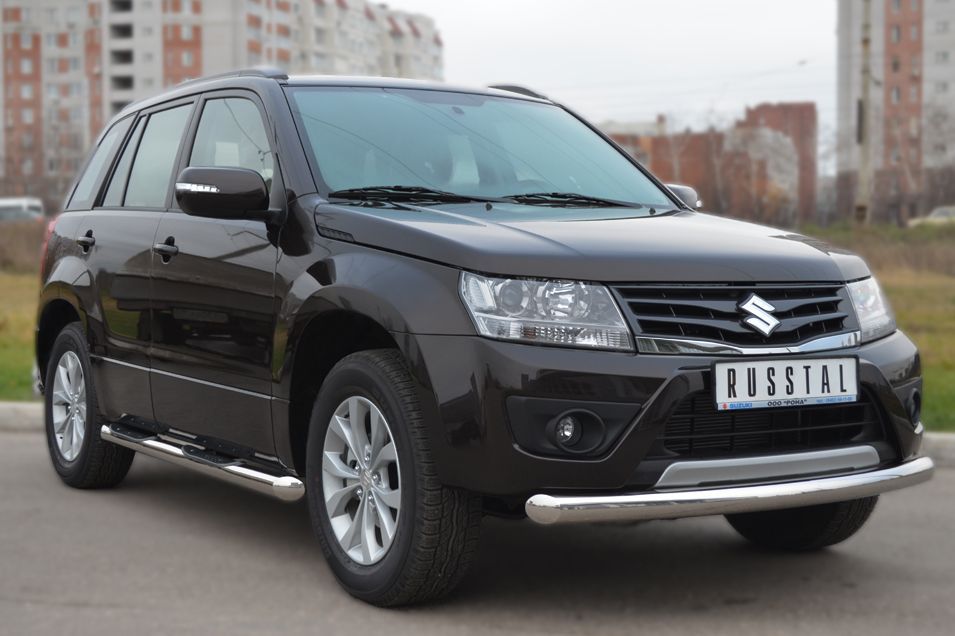 SUZUKI Grand Vitara 5 дв 2012-2016 Защита переднего бампера d76 (дуга) SVZ-001091
