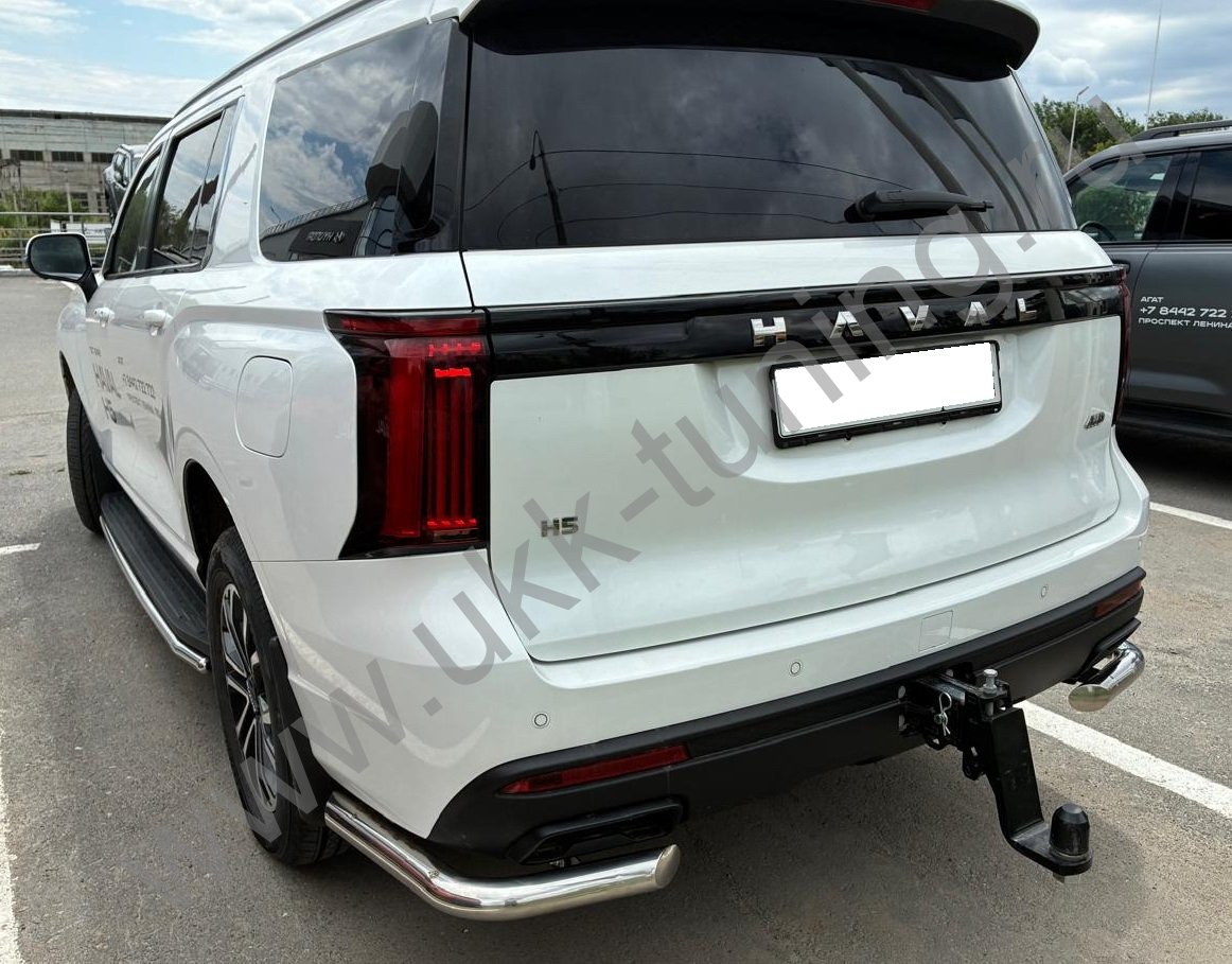 Защита заднего бампера угловая Haval H5 с 2024