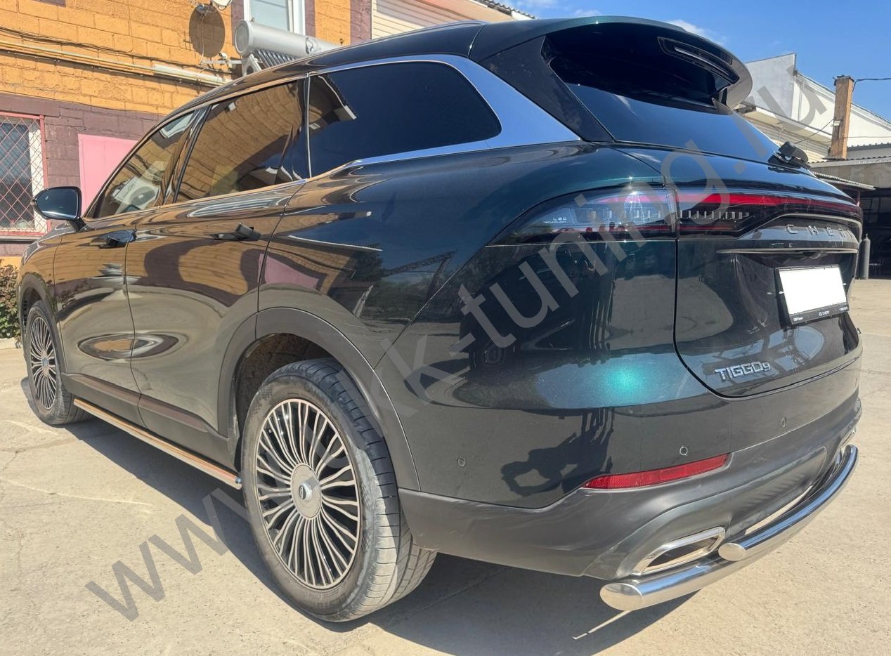 Защита заднего бампера двойная Chery Tiggo 9 с 2024