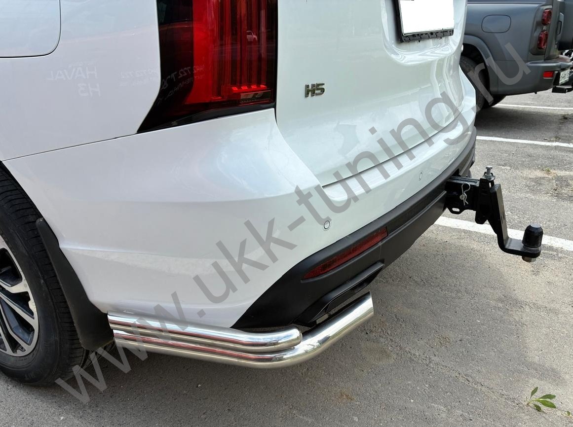 Защита заднего бампера угловая двойная Haval H5 с 2024