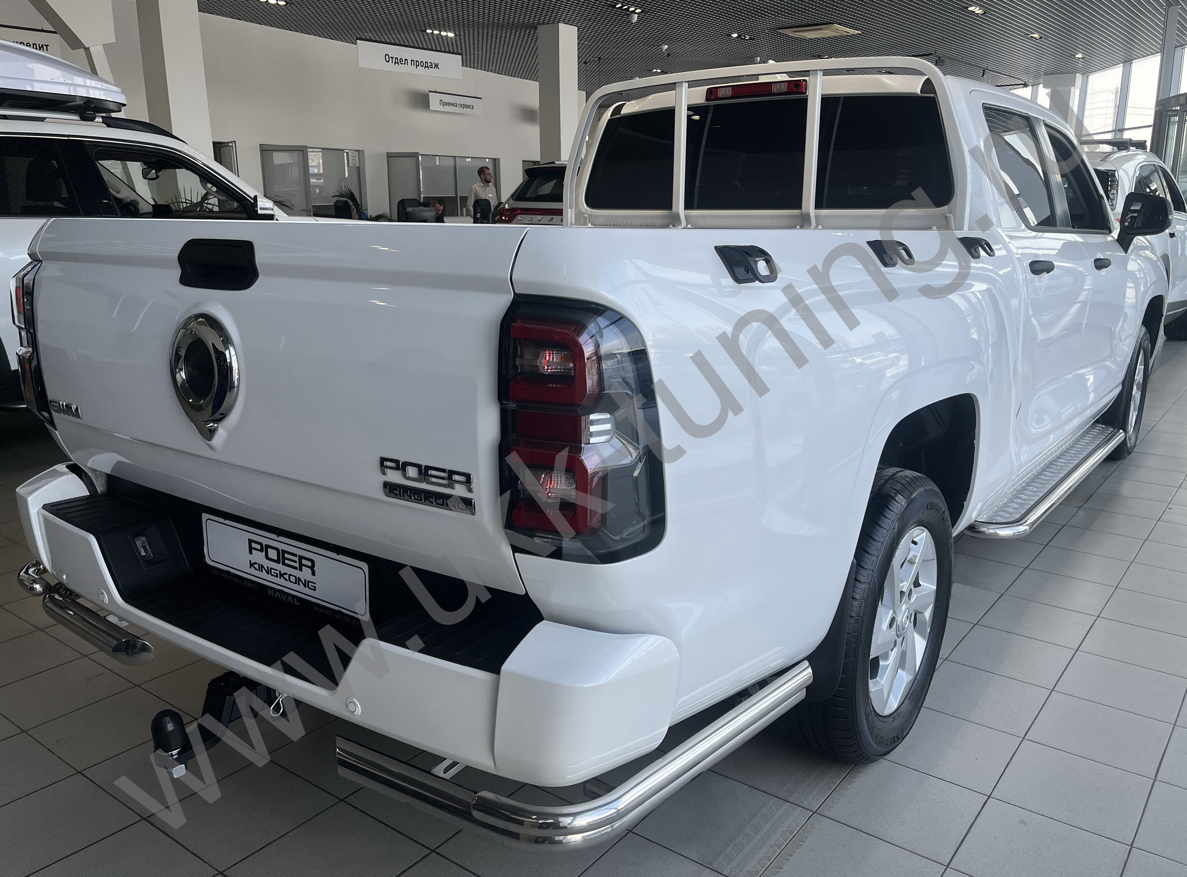 Защита заднего бампера угловая двойная под фаркоп Great Wall Poer King Kong c 2023