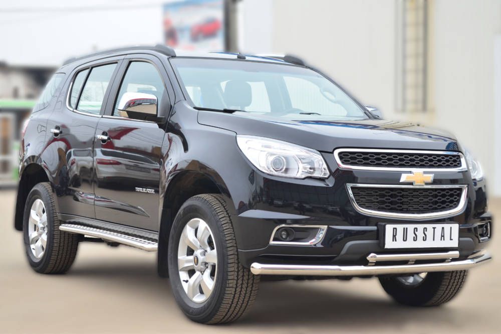 CHEVROLET Trailblazer 2013 Пороги труба d42 с листом (Лист алюм,профнерж) (Вариант 1 ) CTRL-001512 CHEVROLET Trailblazer 2013 Пороги труба d42 с листом (Лист алюм,профнерж) (Вариант 1 ) CTRL-001512