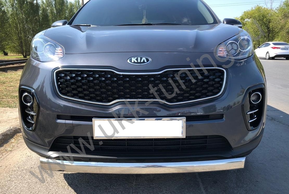 Защита переднего бампера овал Kia Sportage 4 с 2015-2018