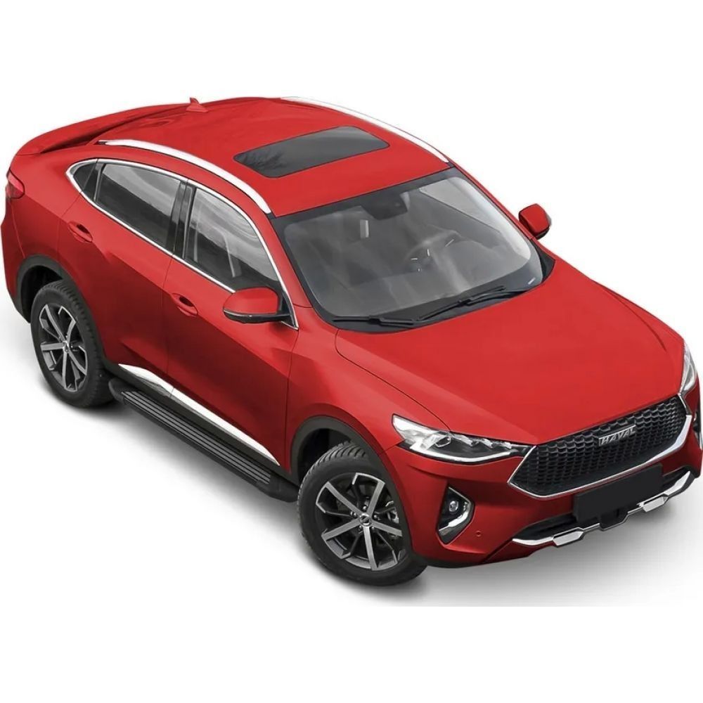 Боковые подножки Haval F7 с 2024 площадка Black