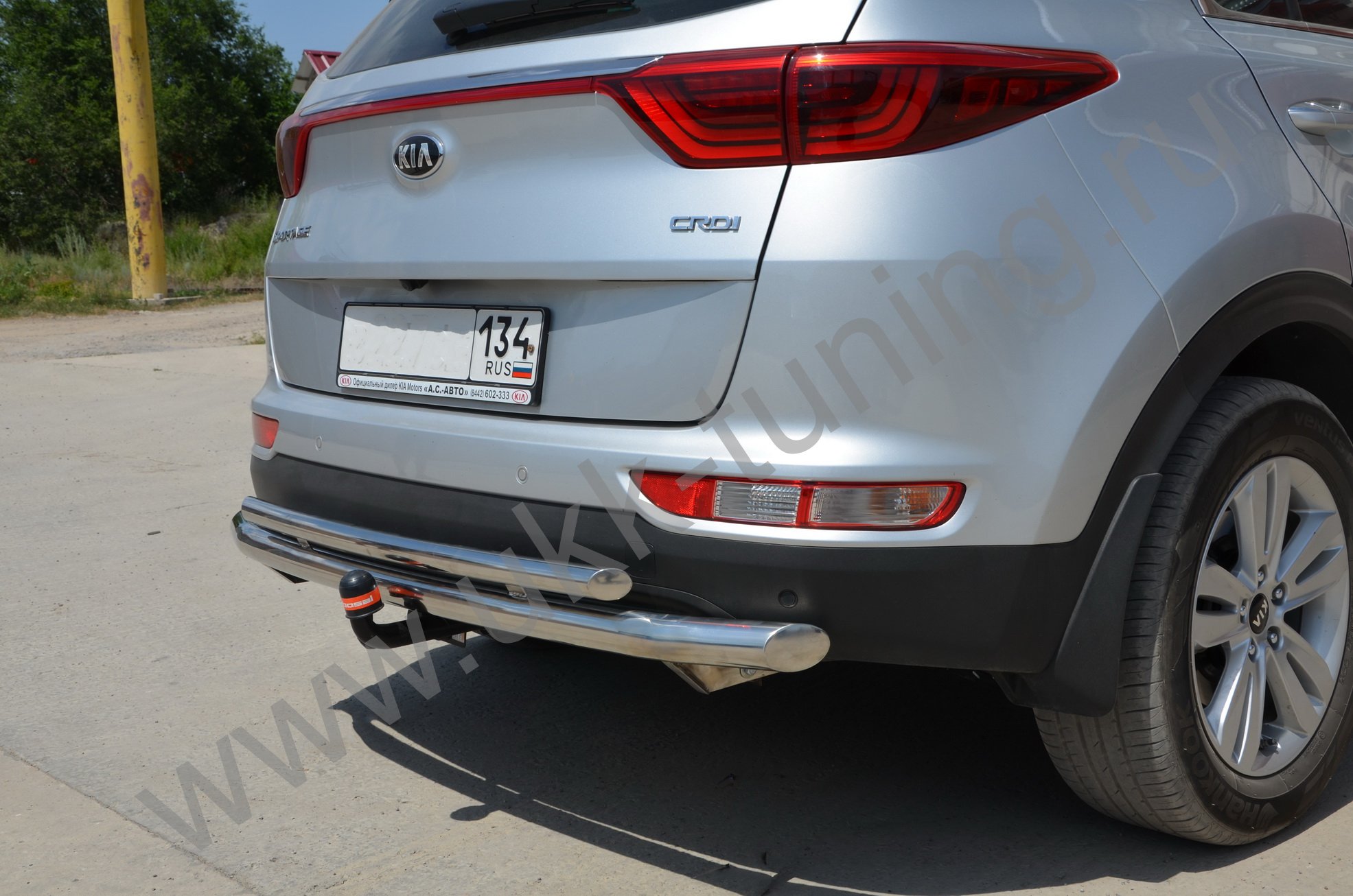 Защита заднего бампера двойная Kia Sportage 4 с 2015-2018