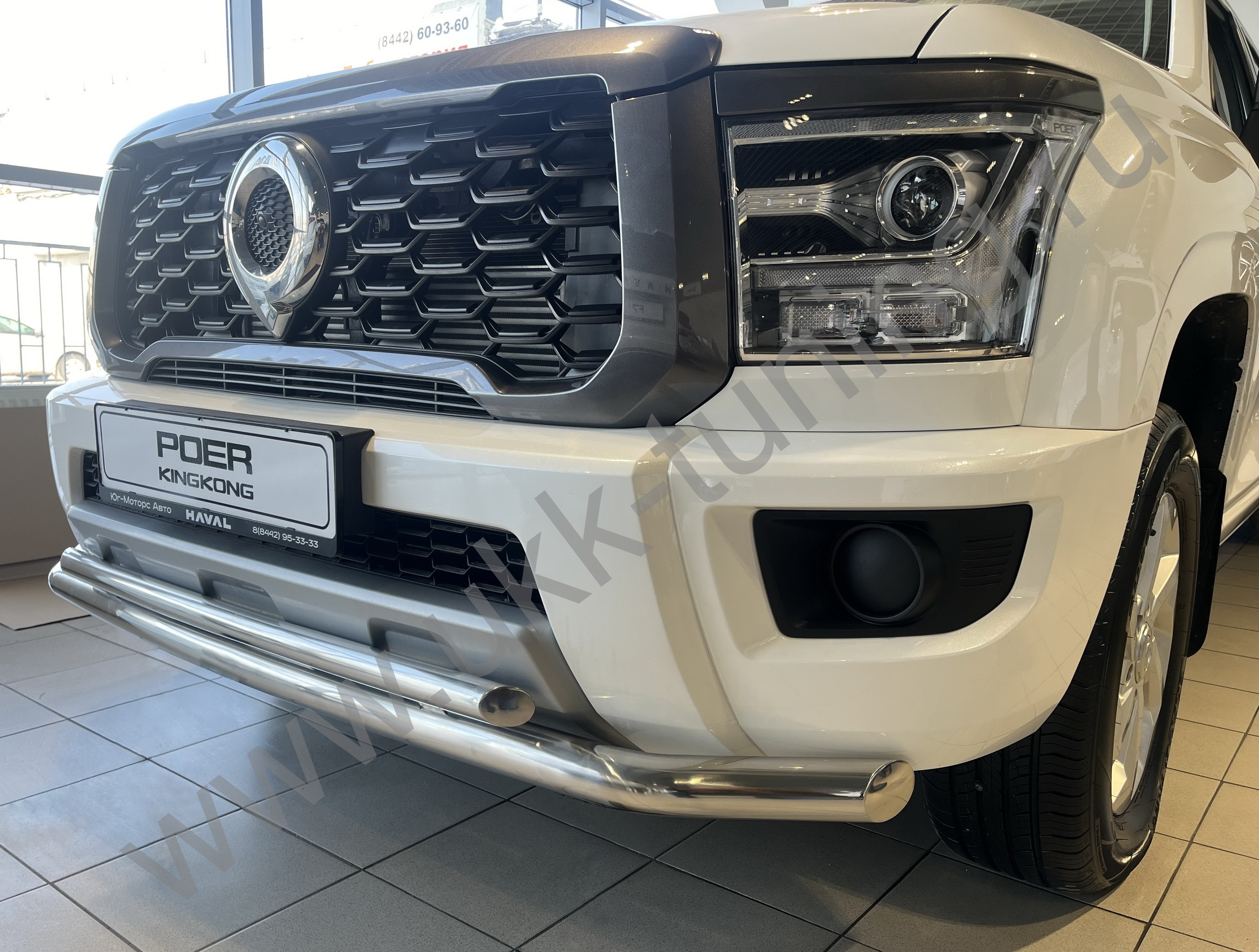 Защита переднего бампера двойная Great Wall Poer King Kong c 2023