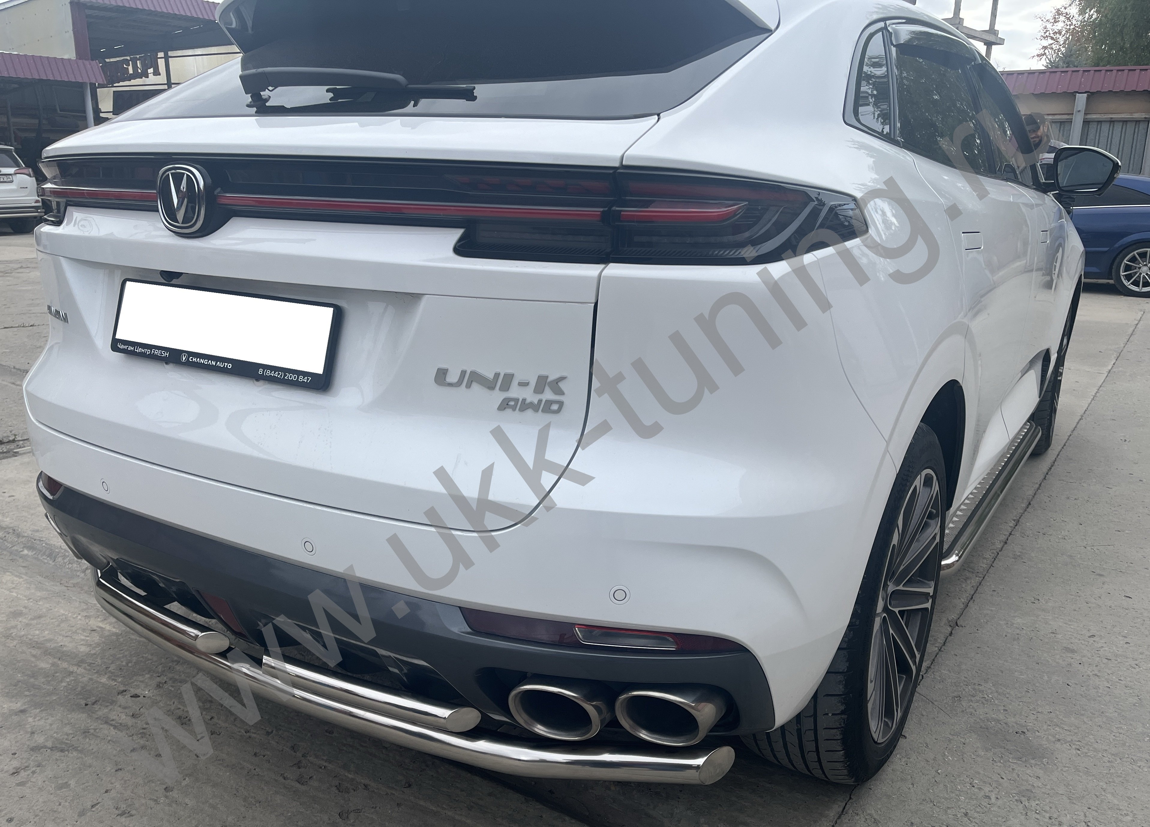 Защита заднего бампера двойная Changan UNI-K с 2022