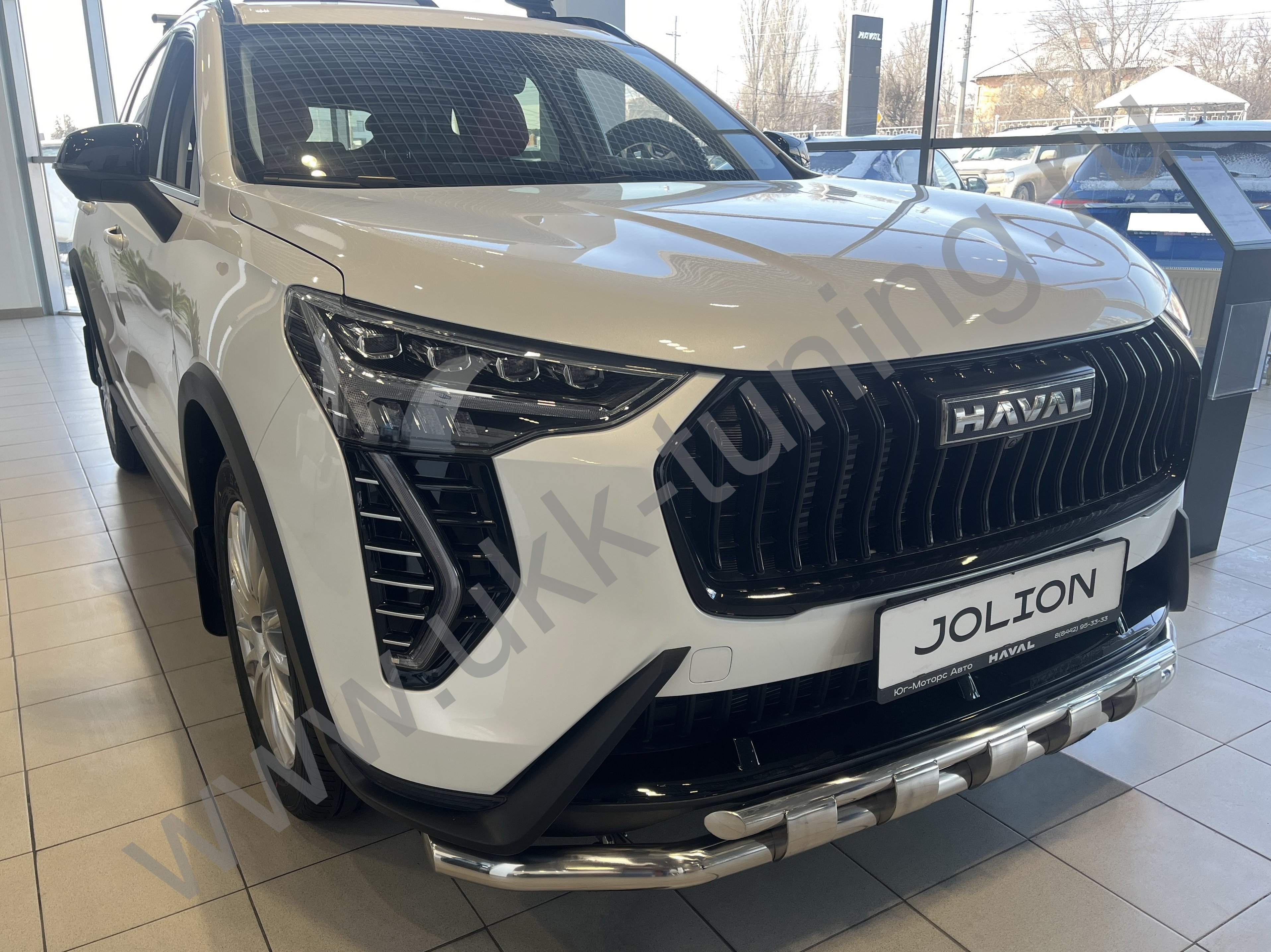 Защита переднего бампера двойная с перемычками Haval Jolion с 2024