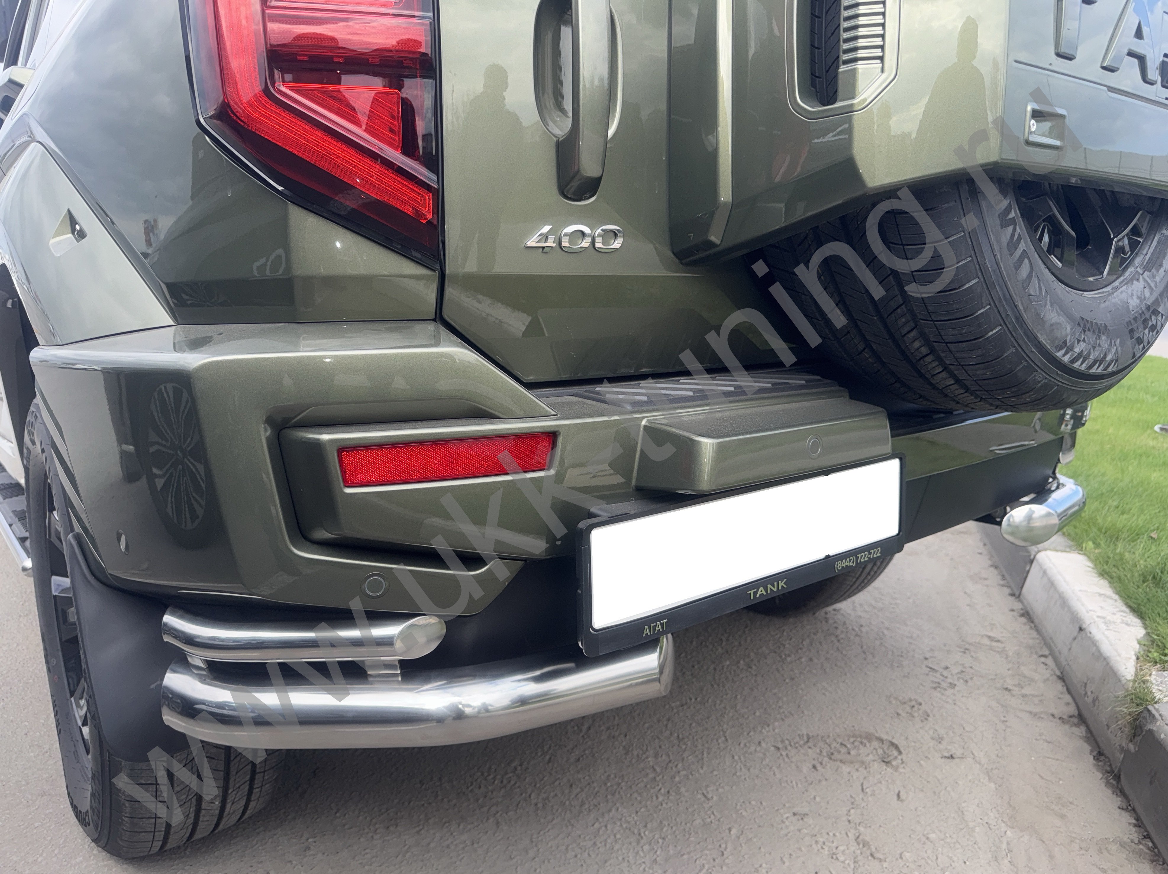Защита заднего бампера двойная угловая Tank 400 с 2023