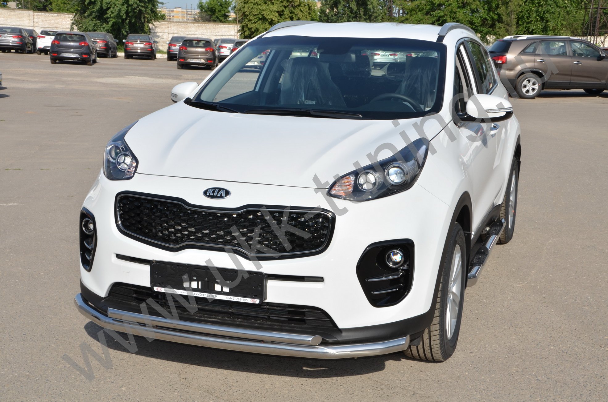 Защита переднего бампера двойная Kia Sportage 4 с 2015-2018