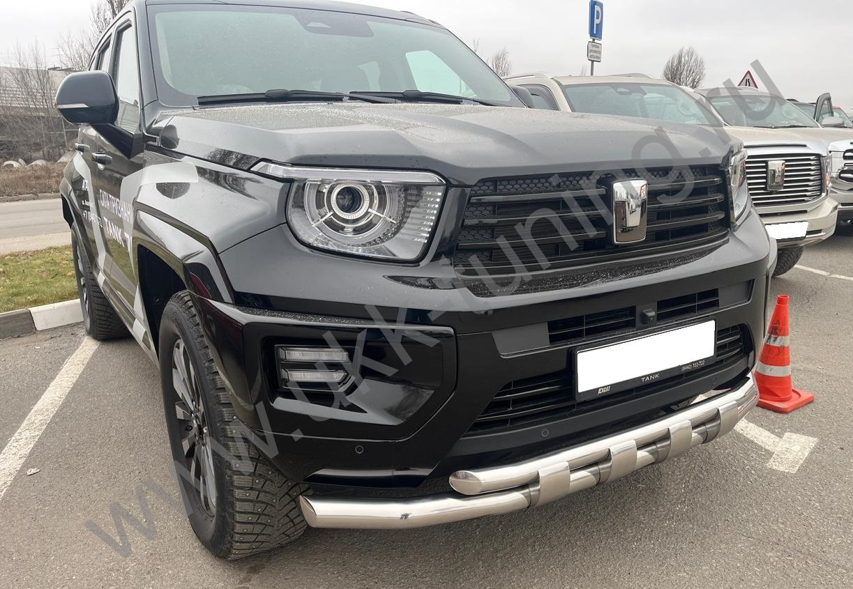 Защита переднего бампера двойная с перемычками Tank 700 с 2024