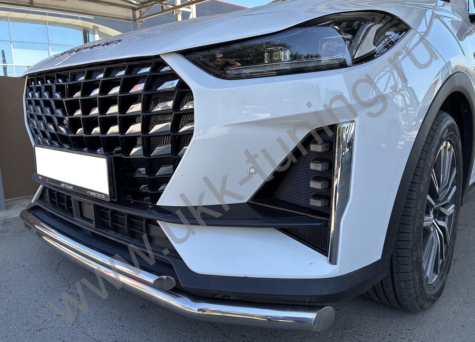 Защита переднего бампера двойная Jetour X70 Plus с 2023