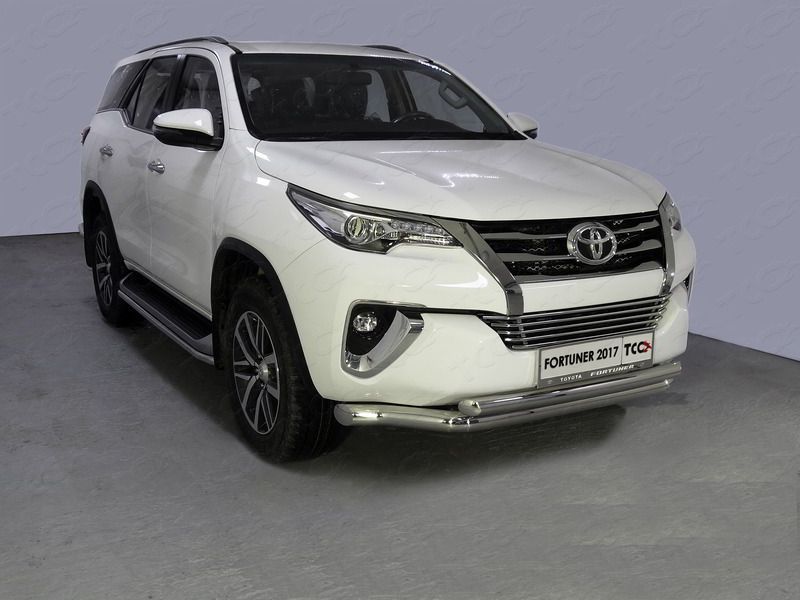 Защита переднего бампера TOYOTA FORTUNER 2017- двойная 76,1 мм/ 603 мм Защита переднего бампера TOYOTA FORTUNER 2017- двойная 76,1 мм/ 603 мм
