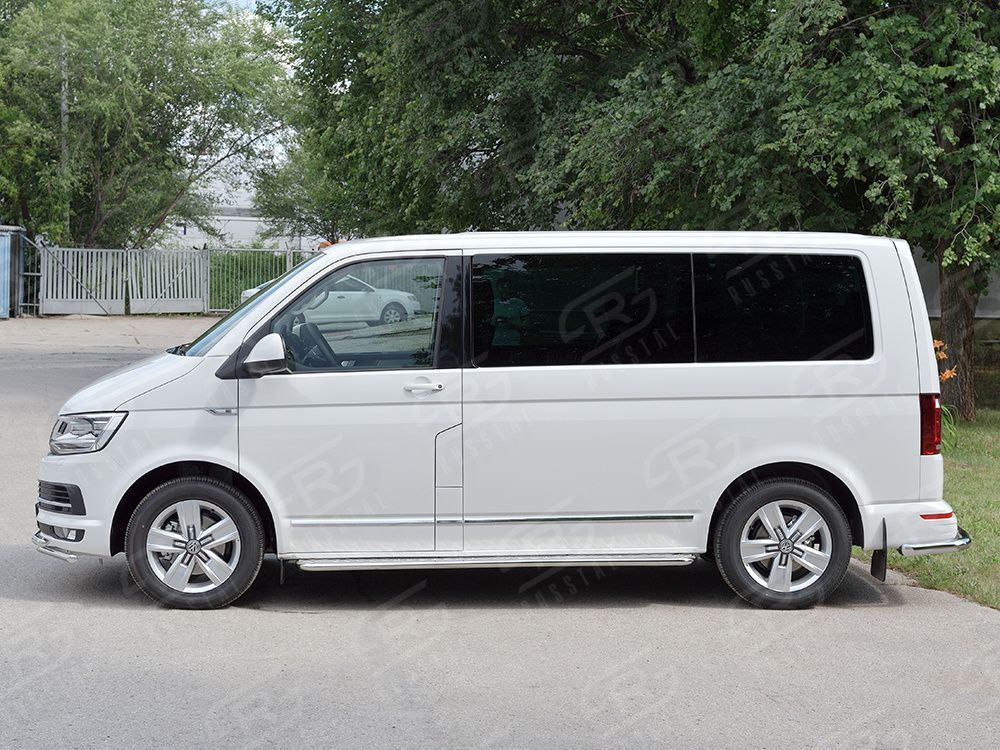 VOLKSWAGEN Multivan Caravella Transporter Т6 2016 (короткая база) Пороги труба  d42 правый С листом (Лист алюм, профсталь)(Вариант2) VCTL-0023152 VOLKSWAGEN Multivan Caravella Transporter Т6 2016 (короткая база) Пороги труба  d42 правый С листом (Лист алюм, профсталь)(Вариант2) VCTL-0023152