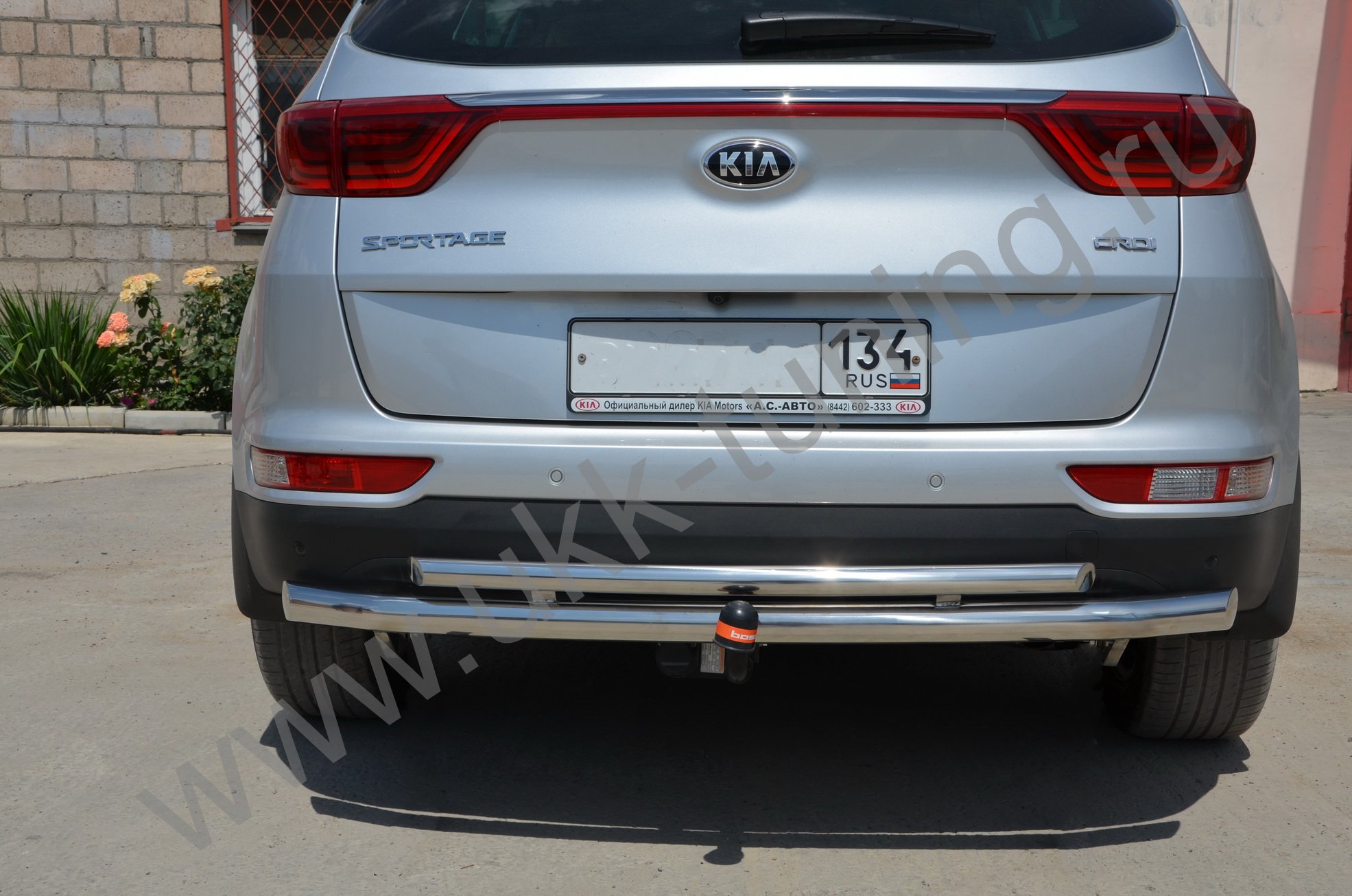 Защита заднего бампера двойная Kia Sportage 4 с 2015-2018