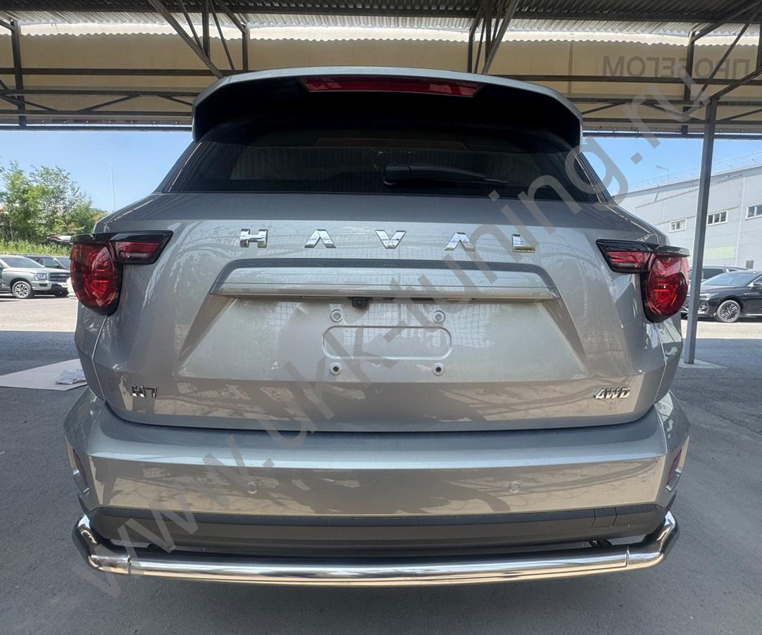 Защита заднего бампера угловая большая двойная Haval H7 с 2025