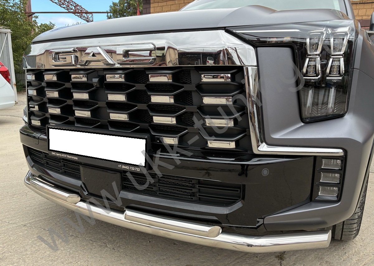 Защита переднего бампера двойная GAC GS8 с 2025