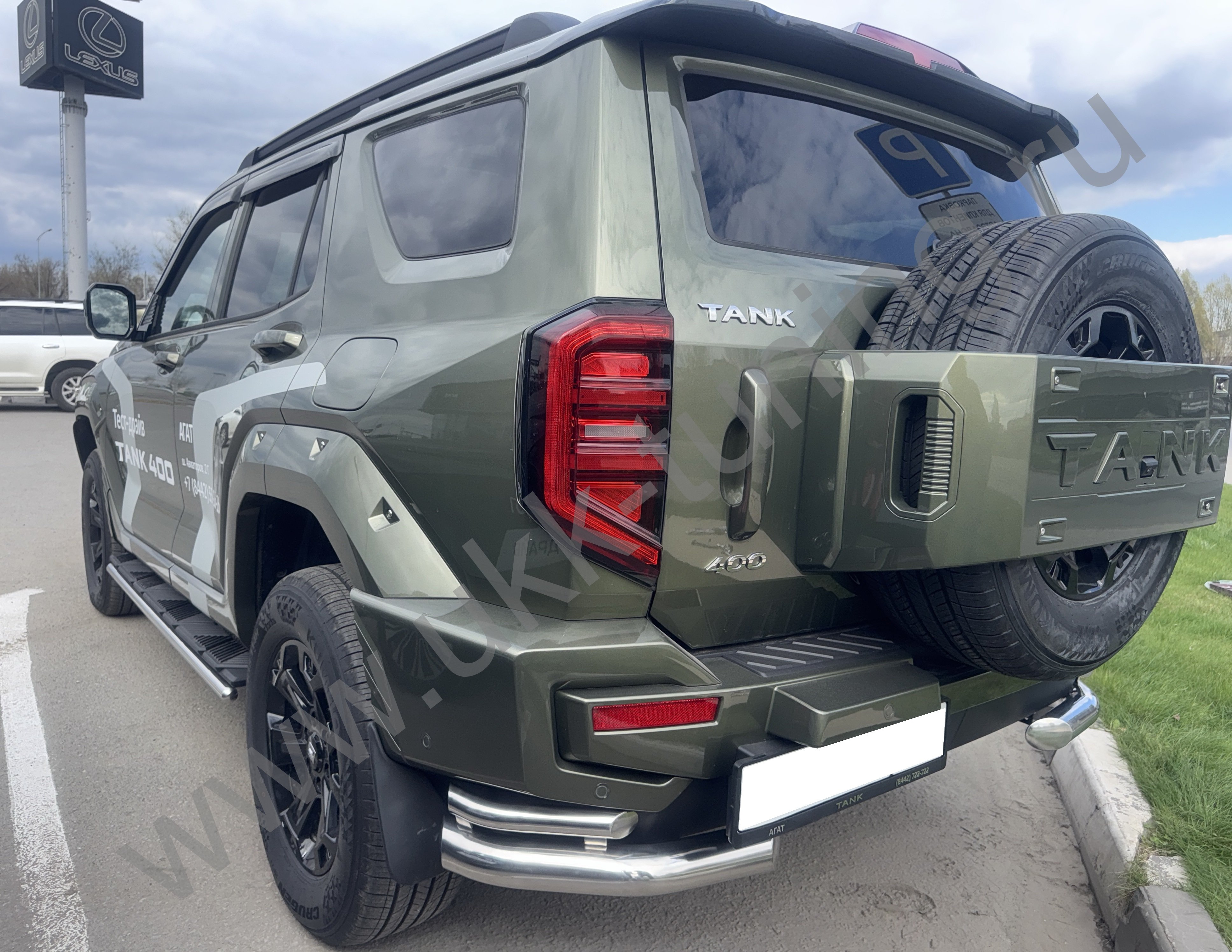 Защита заднего бампера двойная угловая Tank 400 с 2023