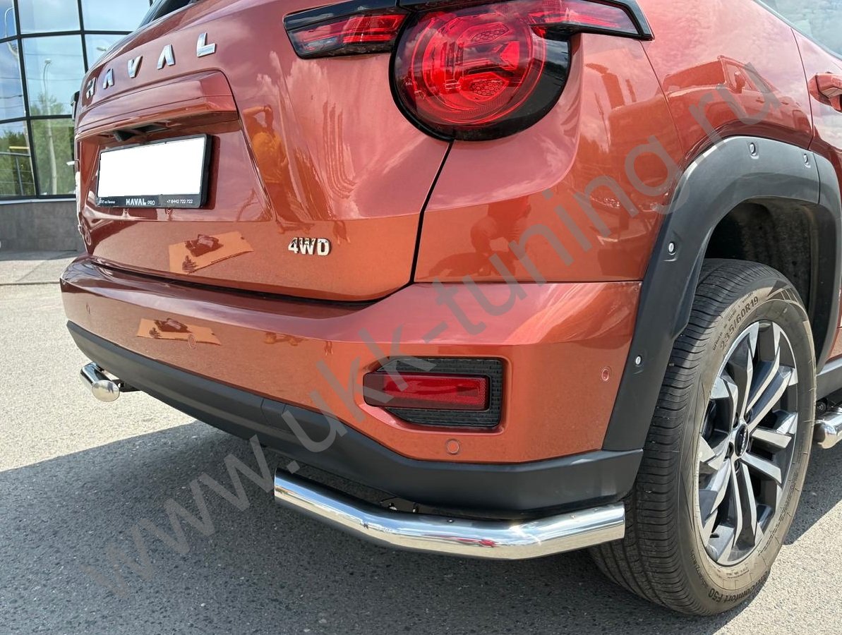 Защита заднего бампера угловая Haval H7 с 2025