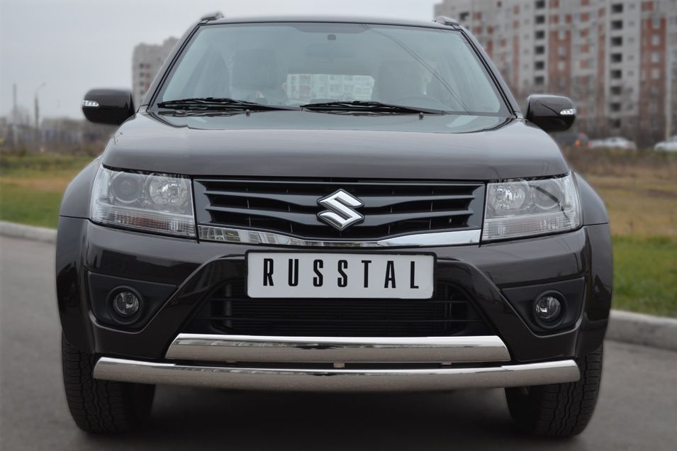 SUZUKI Grand Vitara 5 дв 2012-2016 Защита переднего бампера d75/42х75/42 овалы (дуга) SVZ-001093
