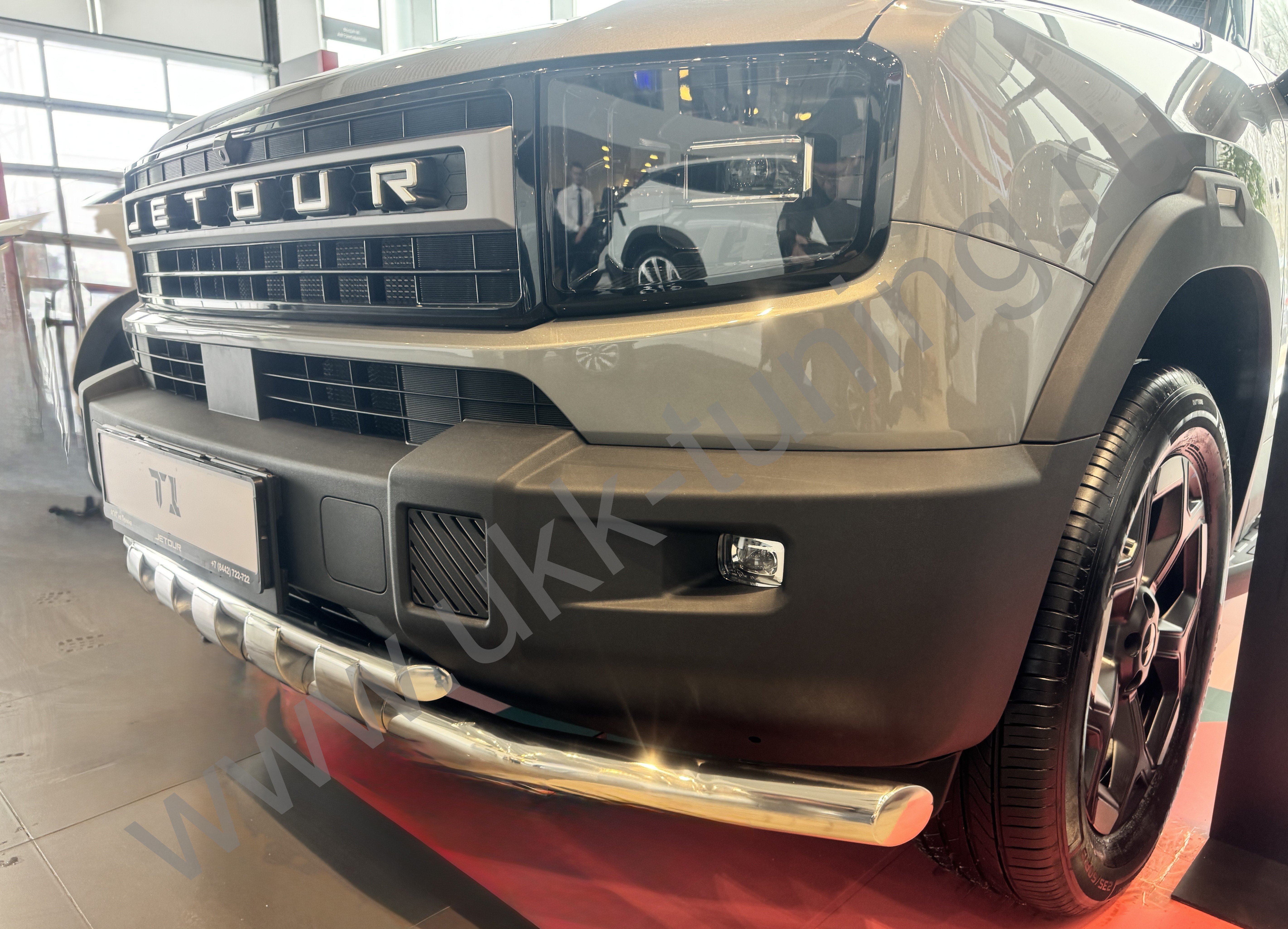 Защита переднего бампера двойная с перемычками Jetour T1 с 2025